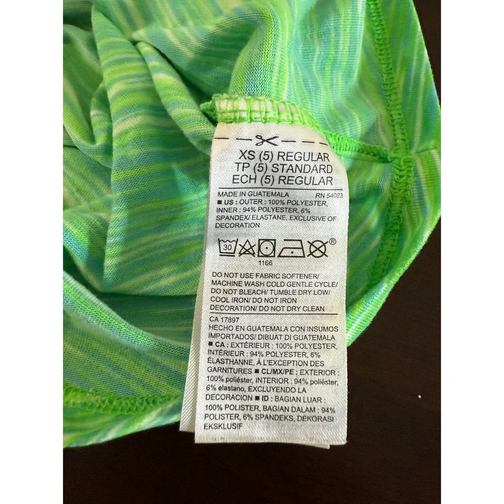 Old Navy Active Girls XS Green Striped Tank Top Athletic Layering Go-Dry - Picture 6 of 10